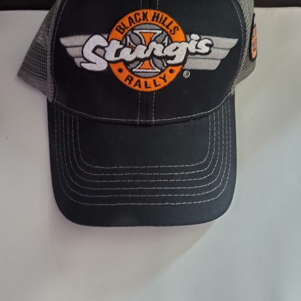 VTG 2004 Sturgis 64th Annual Rally South Dakota Black Snapback Vented Hat Cap - Picture 2 of 11